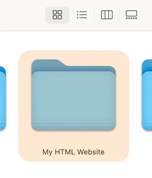 Example of folder with HTML and CSS file (image)